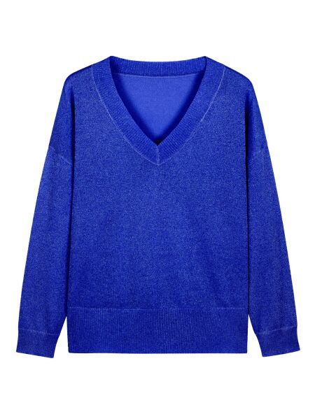 Casual Minimalist, Loose-fitting V-neck Knit Top For Women