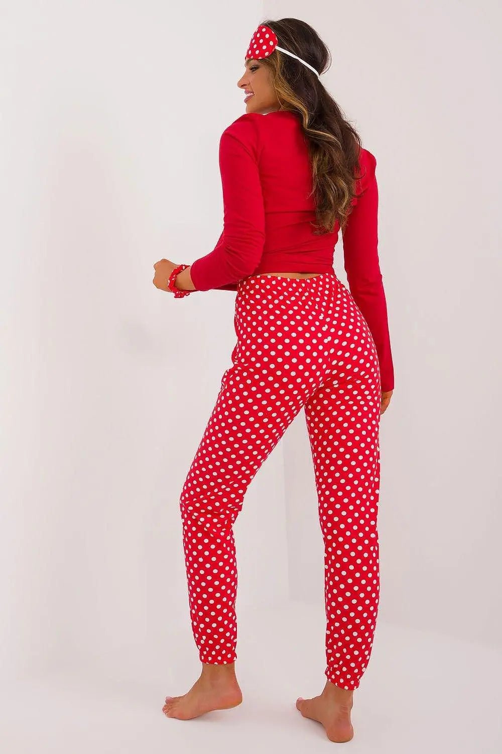 Factory Price blouse, pants, blindfold and hair elastic womens pajamas