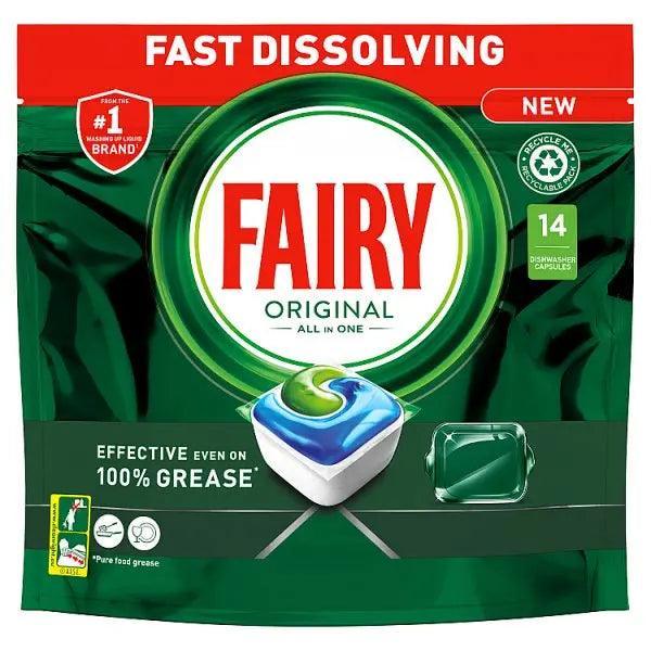 Fairy Original All In One Dishwasher Tablets Regular, 14 Tablets (Case of 6)