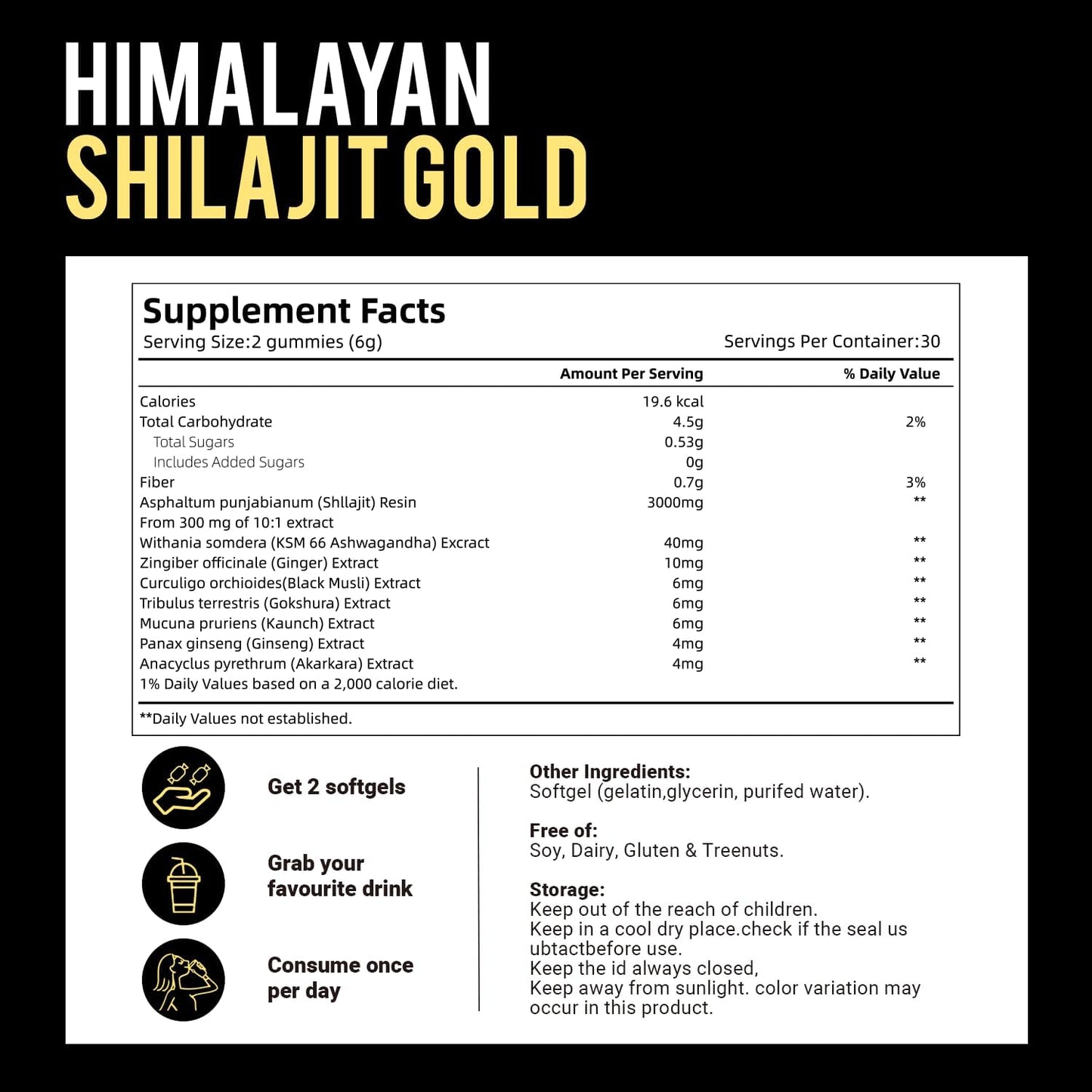 Himalayan Shilajit Gummies with Ashwagandha & Gokshura – Organic & Non-GMO