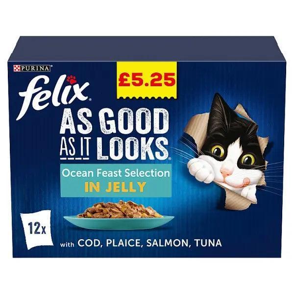 Felix As Good As It Looks Ocean Feast Selection in Jelly 12 x 100g (1.2kg) (Case of 4)