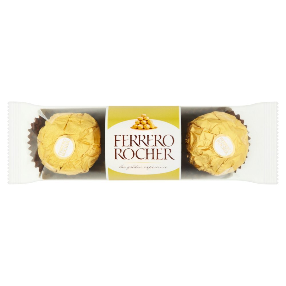 Ferrero Rocher Chocolate Pralines Treat Pack 3 Pieces 37.5g (Box of 16)