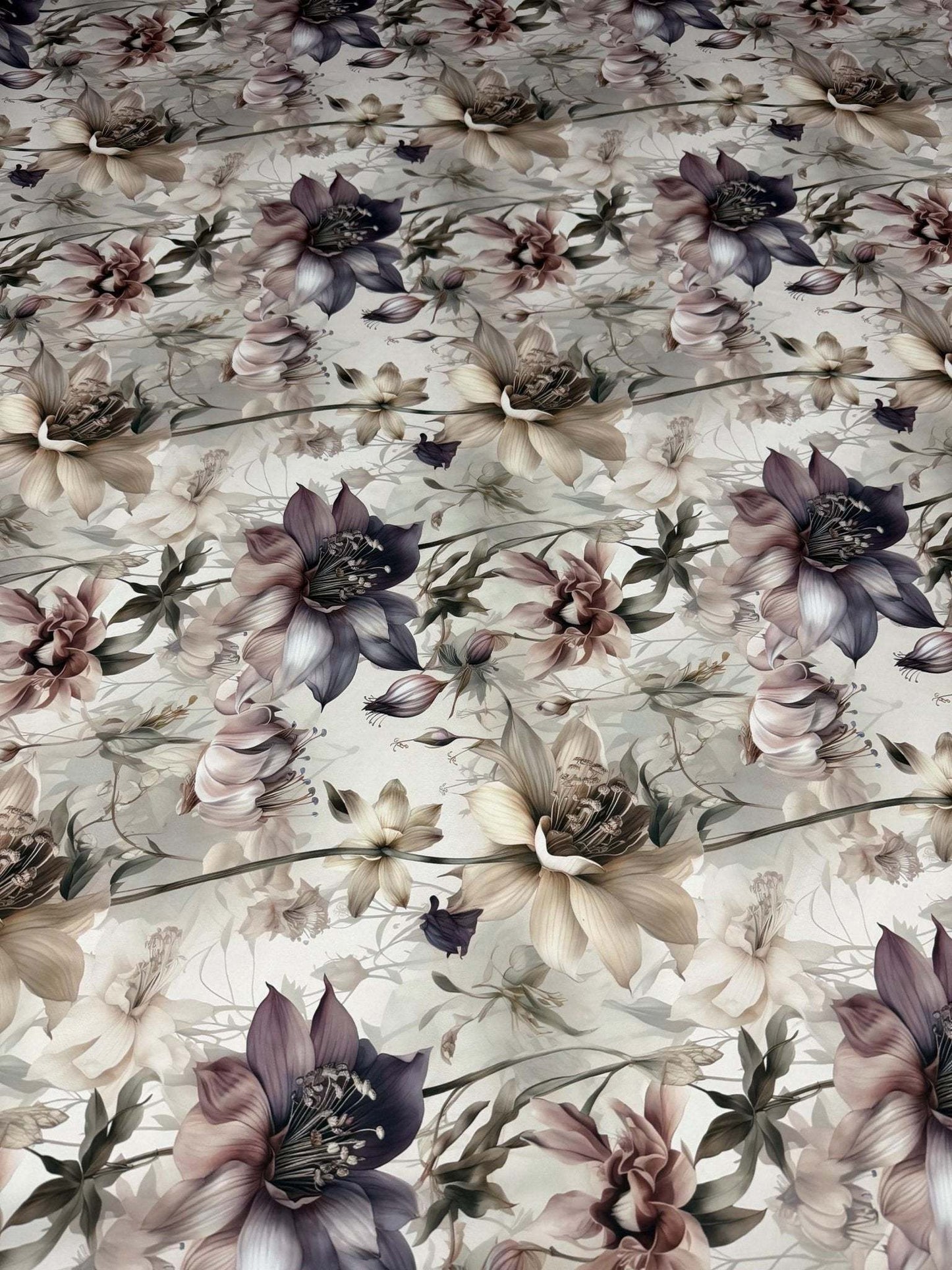 Vintage Botanical Print Fabric by Metre
