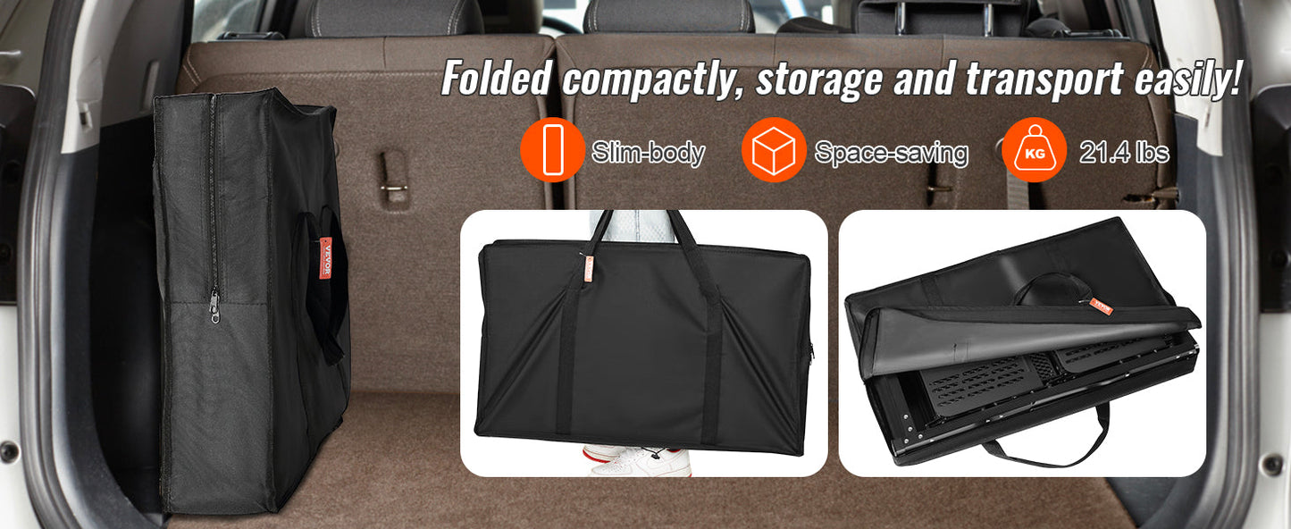 VEVOR Camping Kitchen Table One-piece Folding Portable Cook Station Aluminum Camping Folding Table for Outdoor Picnics BBQ