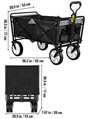 VEVOR Folding Wagon Cart Portable Outdoor Camping Beach Large Capacity Multifunction Adjustable Handle for Picnic Bbq Trolley