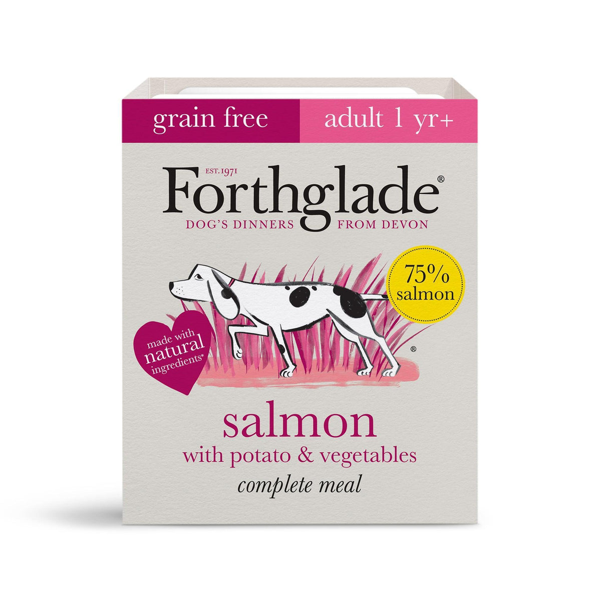 Forthglade Adult Complete Grain Free Salmon Trays 395g - Case of 18