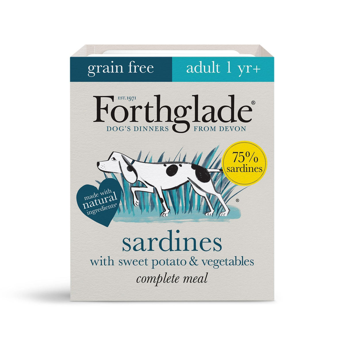 Forthglade Adult Complete Grain Free Sardines Trays 395g - Case of 18