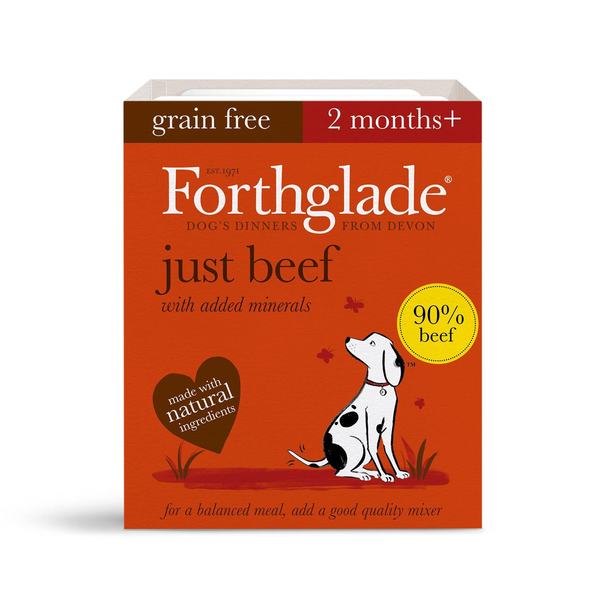 Forthglade Adult Just Grain Free Beef Trays 395g - Case of 18