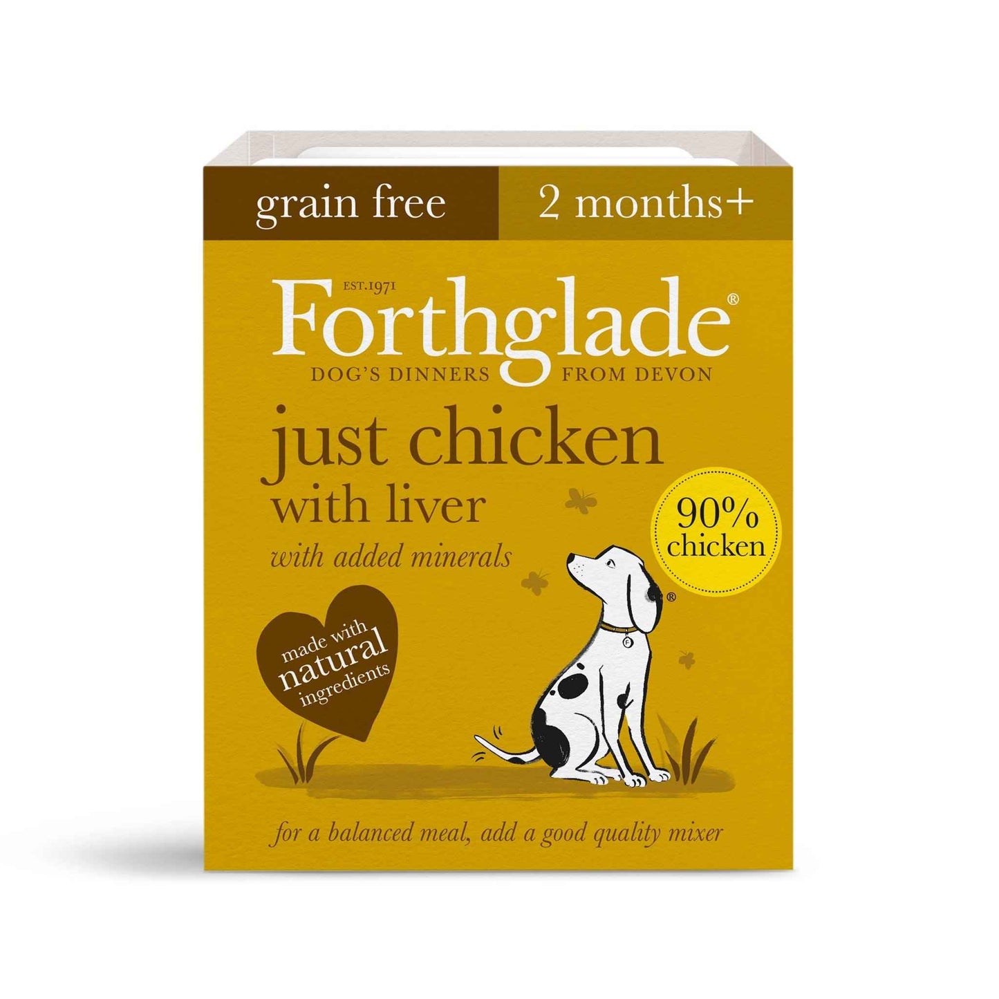 Forthglade Adult Just Grain Free Chicken & Liver Trays 18 x 395g