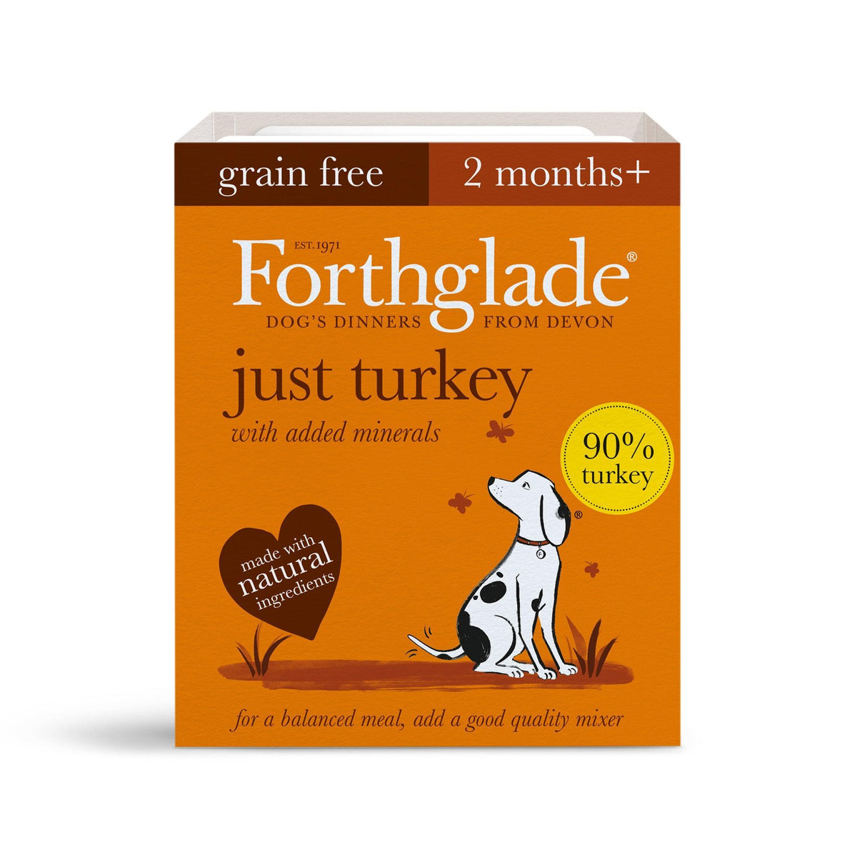 Forthglade Adult Just Grain Free Turkey Trays 395g - Case of 18