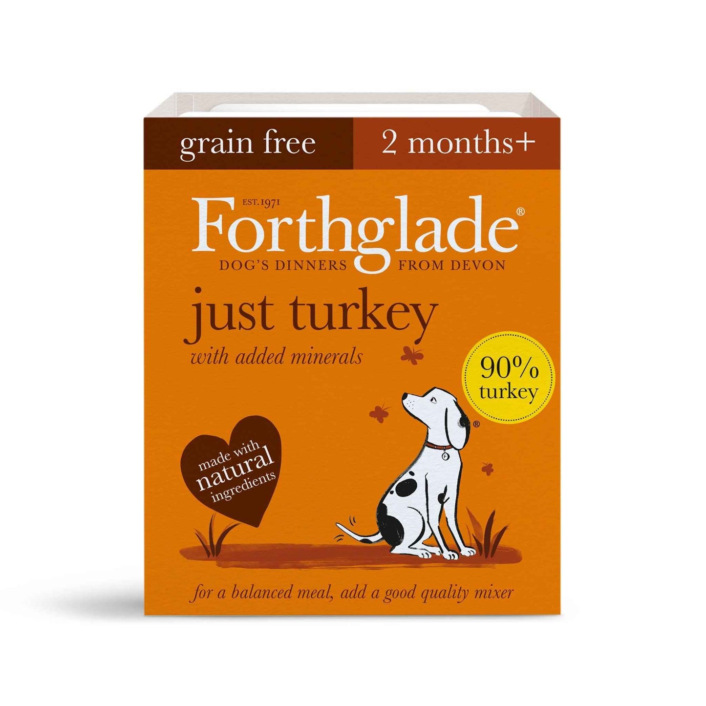 Forthglade Adult Just Grain Free Turkey Trays 18 x 395g