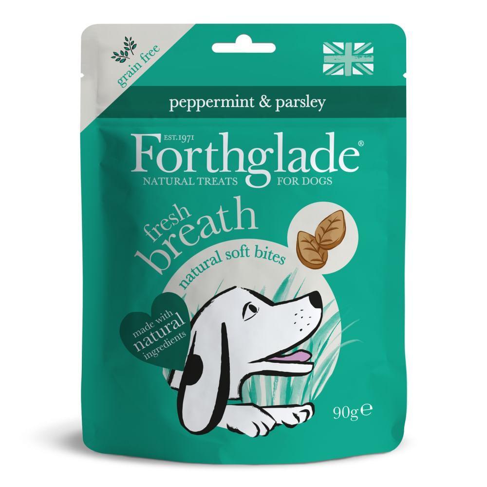 Forthglade Natural Soft Bites Fresh Breath Grain Free Peppermint and Parsley Treats 90g - Case of 8