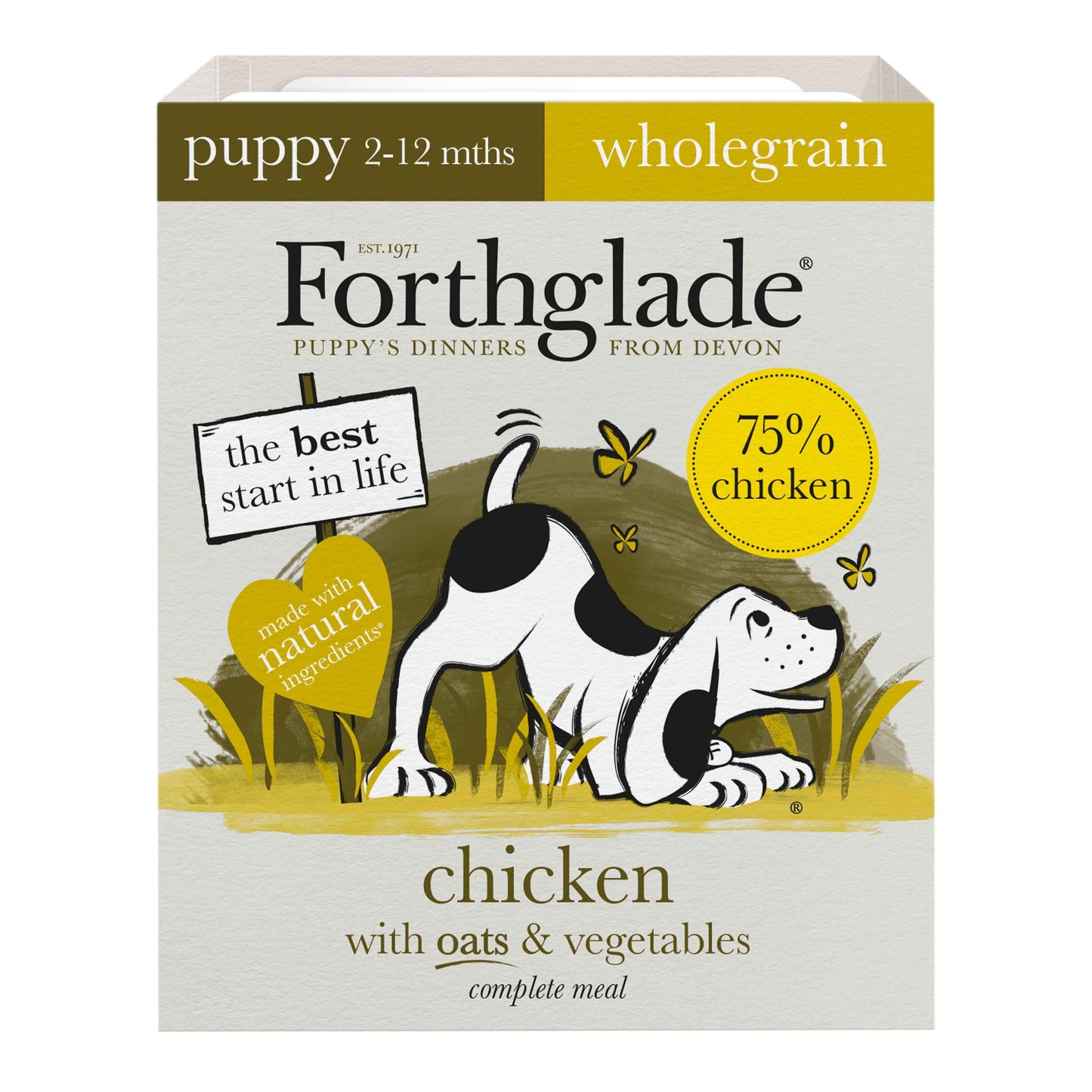 Forthglade Puppy Complete Wholegrain Chicken with Oats & Veg Trays 18 x 395g
