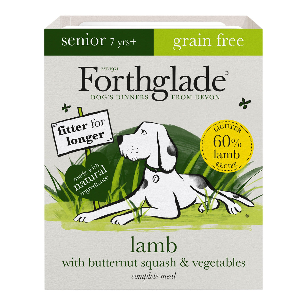 Forthglade Senior Complete Grain Free Lamb Butter Squash and Vegetables Trays 395g - Case of 18