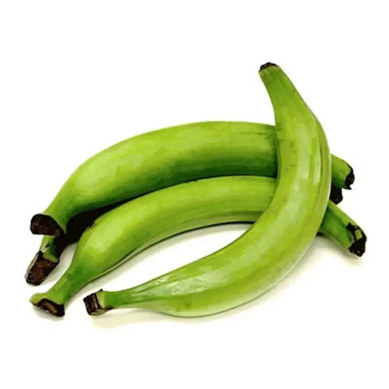 Fresh organic plantain, green and riped