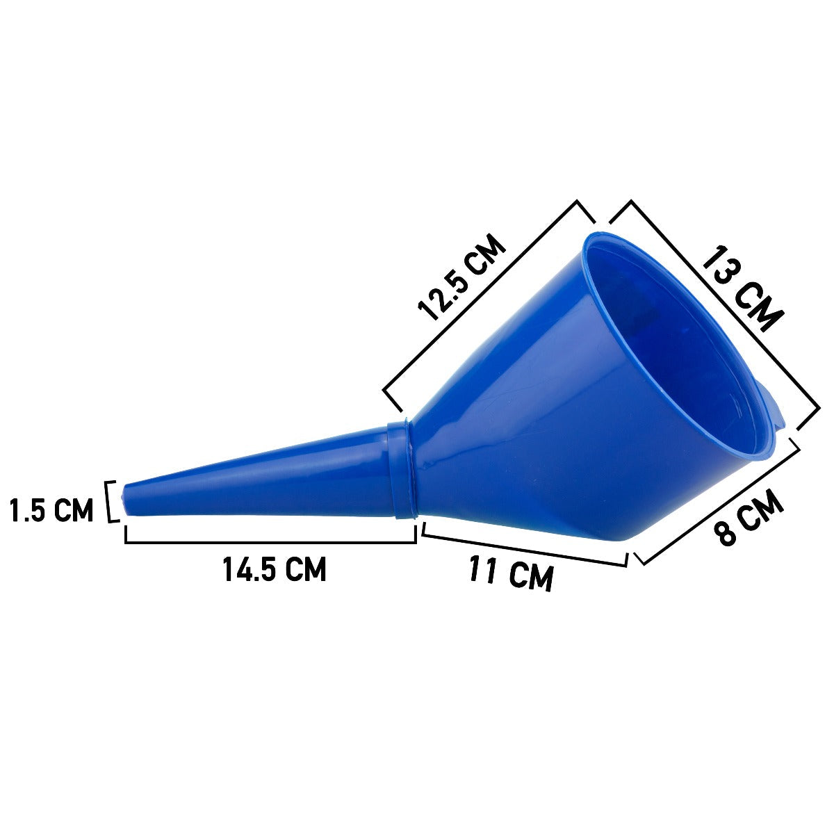 Angled Car Fuel Funnel with Filter, Blue Water Flow Control Vehicle Fluid Funnel