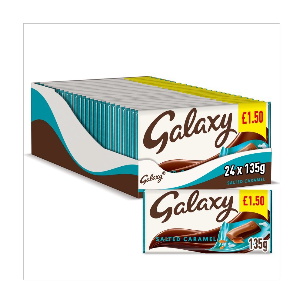 Galaxy Salted Caramel & Milk Chocolate Block Bar PMP 135g (Box of 24)