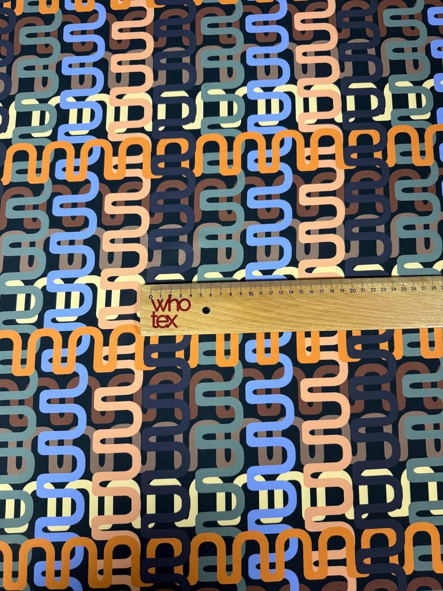 Geometric Retro Chain Link Pattern Fabric Sold by Metre