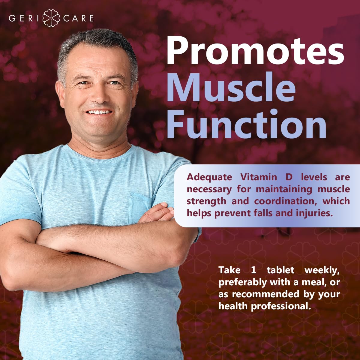 GeriCare Vitamin D 1,250 mcg (50,000 IU) Weekly – Supports Bone Density, Immune Function, and Muscle Health | 12 Count