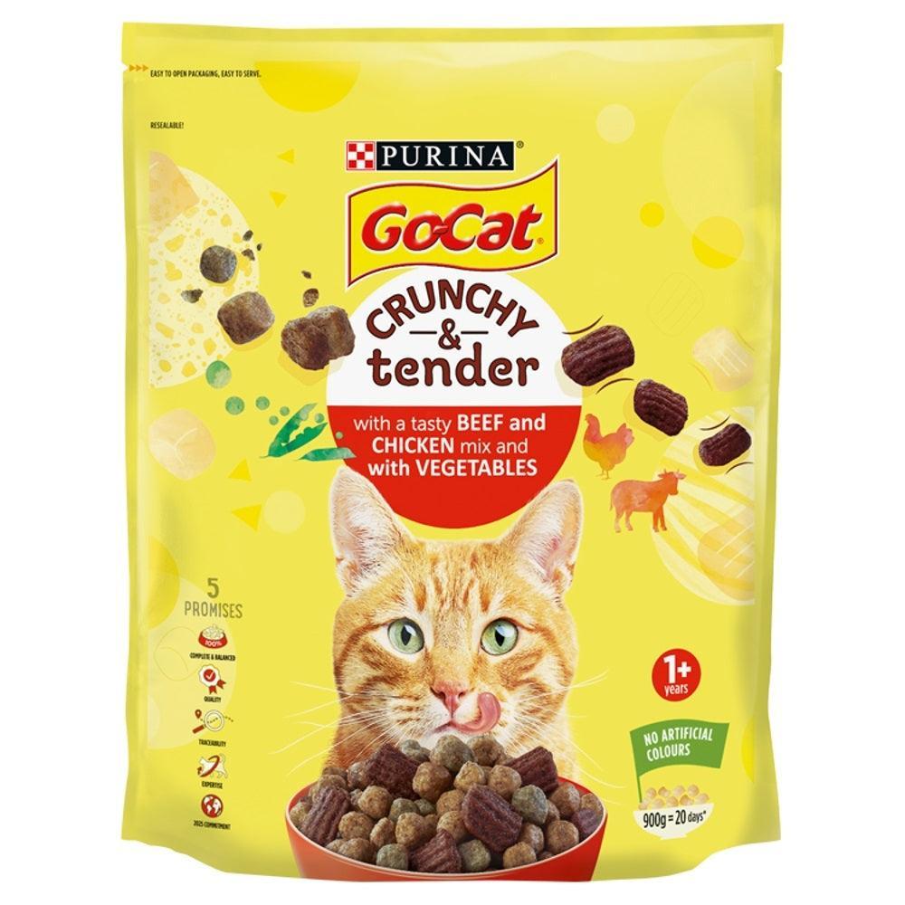Go-Cat Crunchy & Tender Beef, Chicken & Vegetables 900g