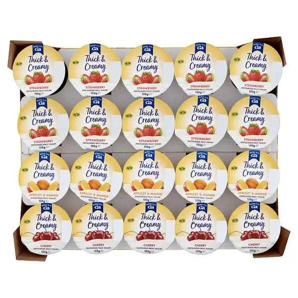 Golden Acre Thick & Creamy Pasteurised Fruit Yogurt Assorted Flavours 20 x 125g (Case of 20)