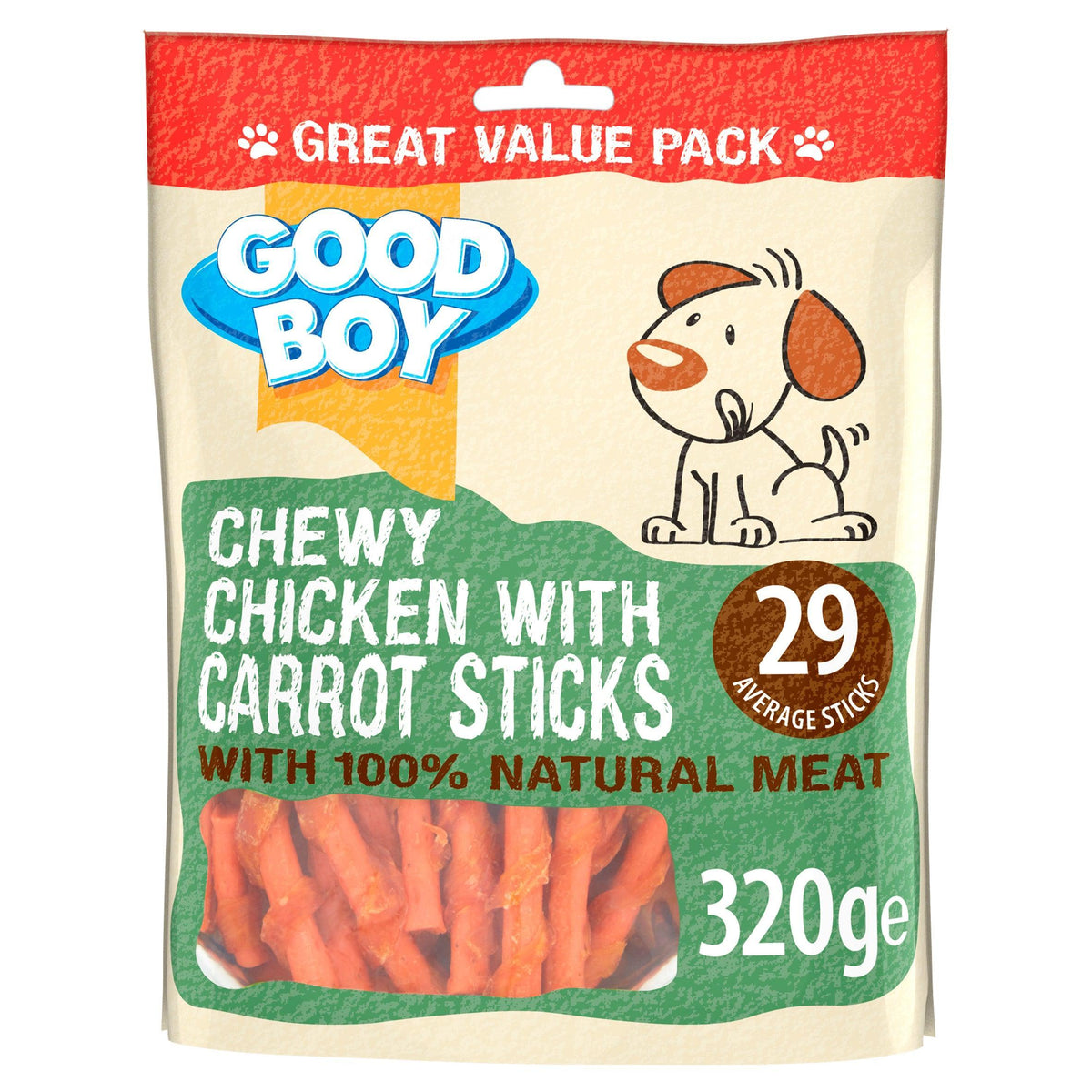 Good Boy Chicken and Carrot Sticks 320g - Case of 3