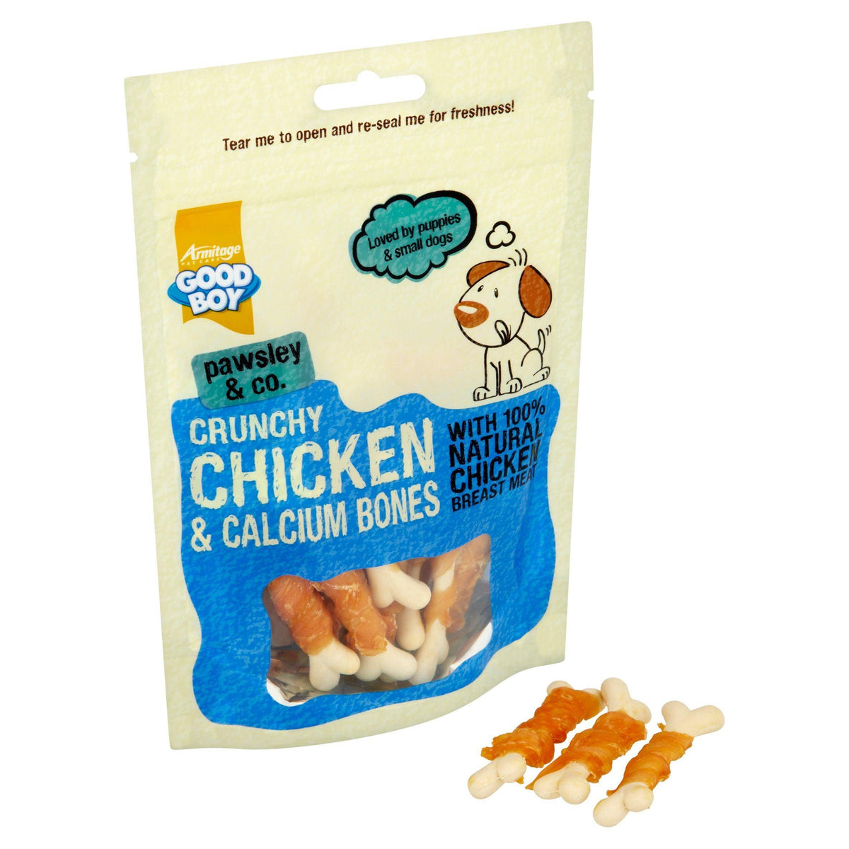 Good Boy Crunchy Chicken and Calcium Bones 100g - Case of 8