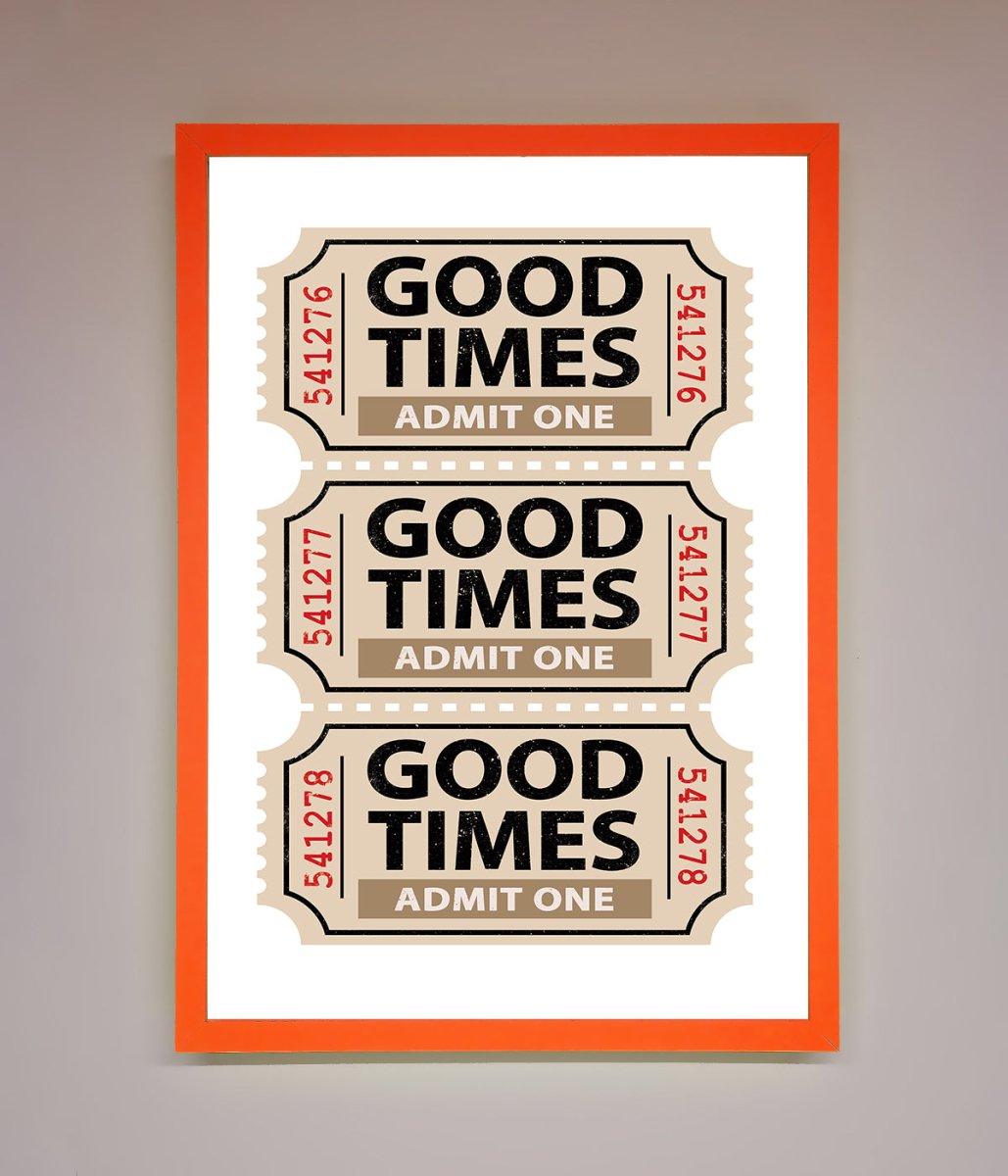 Good Times Beige Framed Wall Art