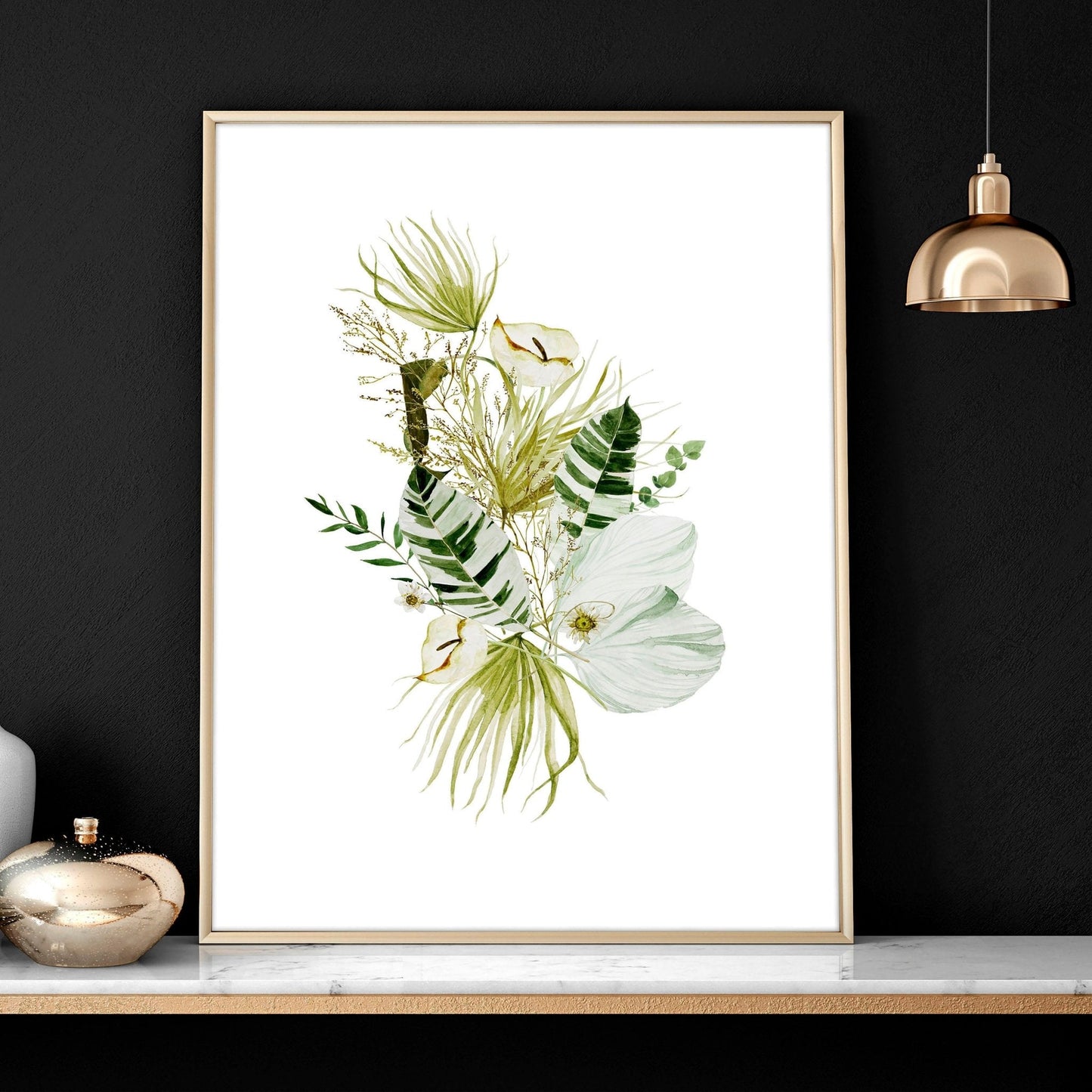 Botanical print wall art | set of 3 unique wall art for living room
