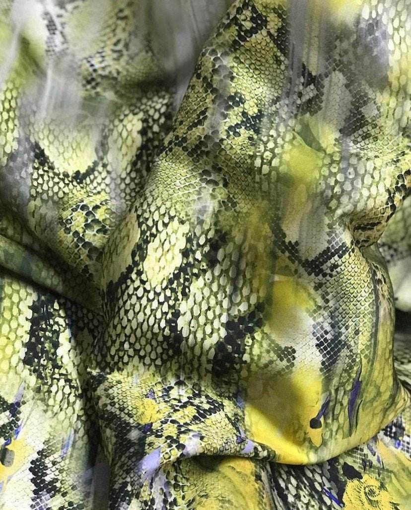 Green Snake Skin Fabric Sold by Metre