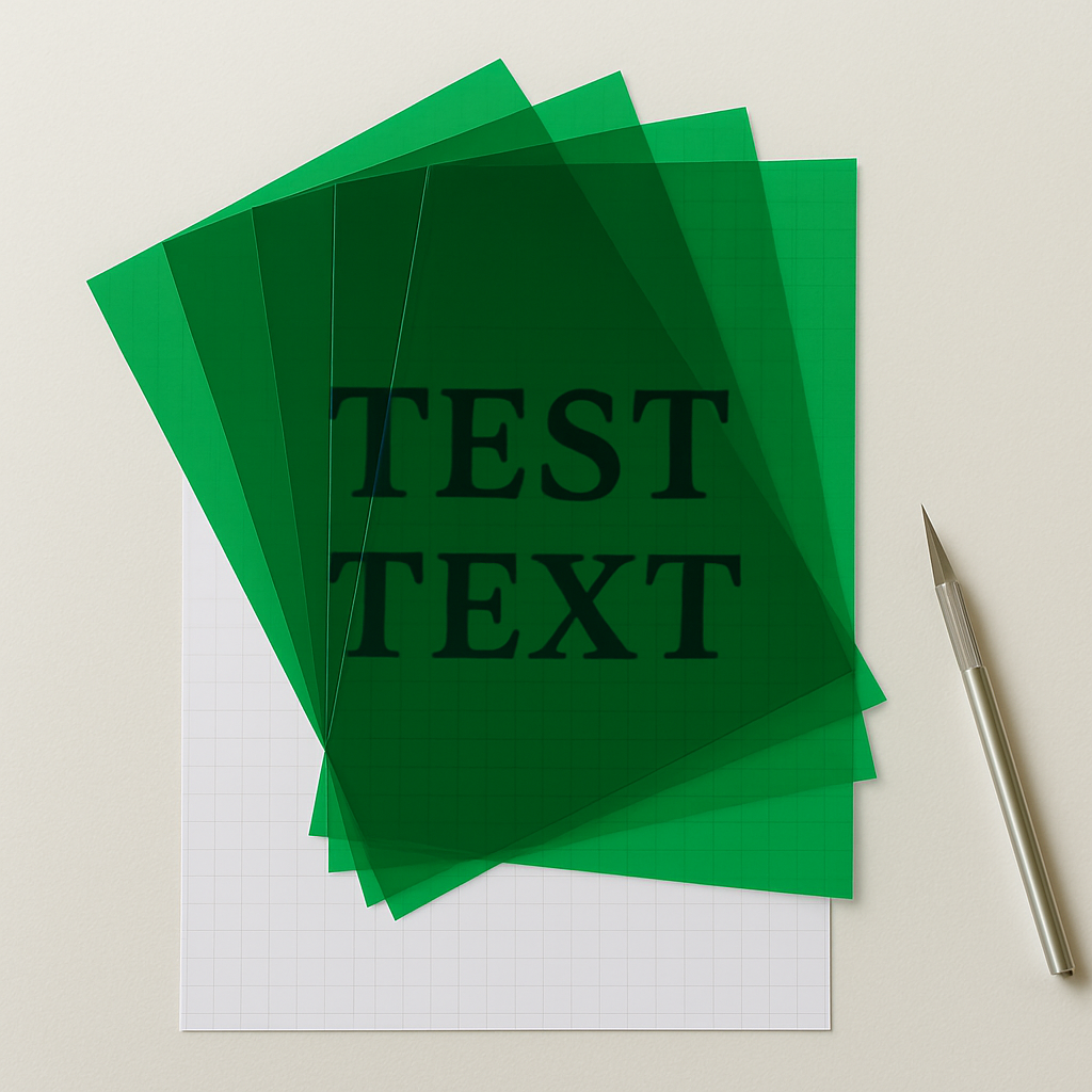 5 x A4 Green Acetate Sheets ā 200 Micron Thick Transparent Film for Crafts, Windows & OHP