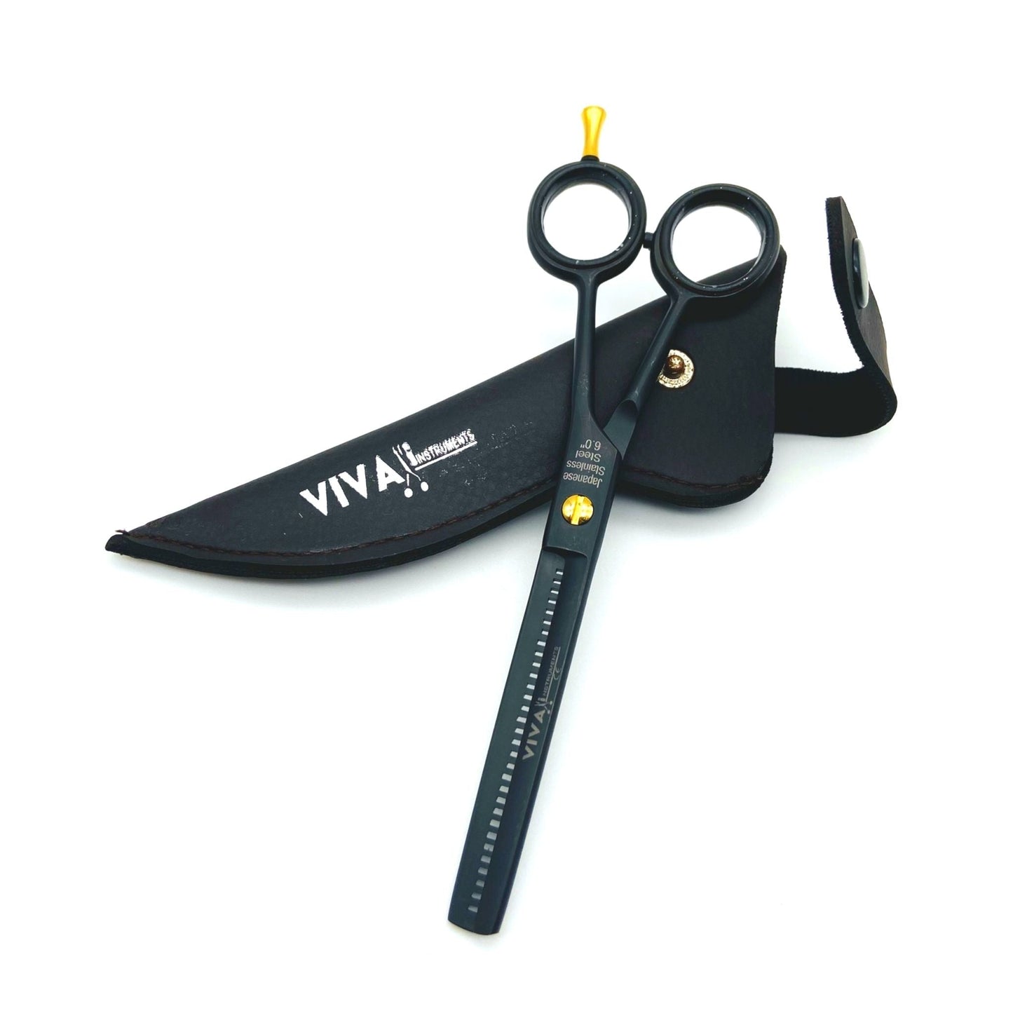 Barber Thinning Scissors 6'' Inch - Black