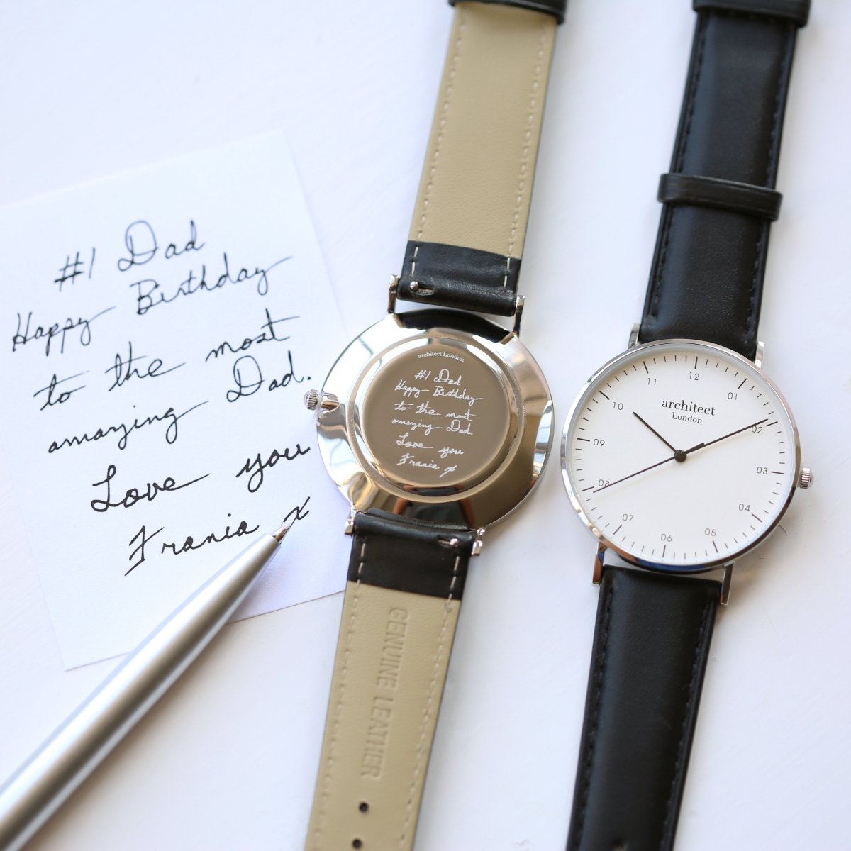 Handwriting Engraving - Men's Architect Zephyr, Jet Black Strap