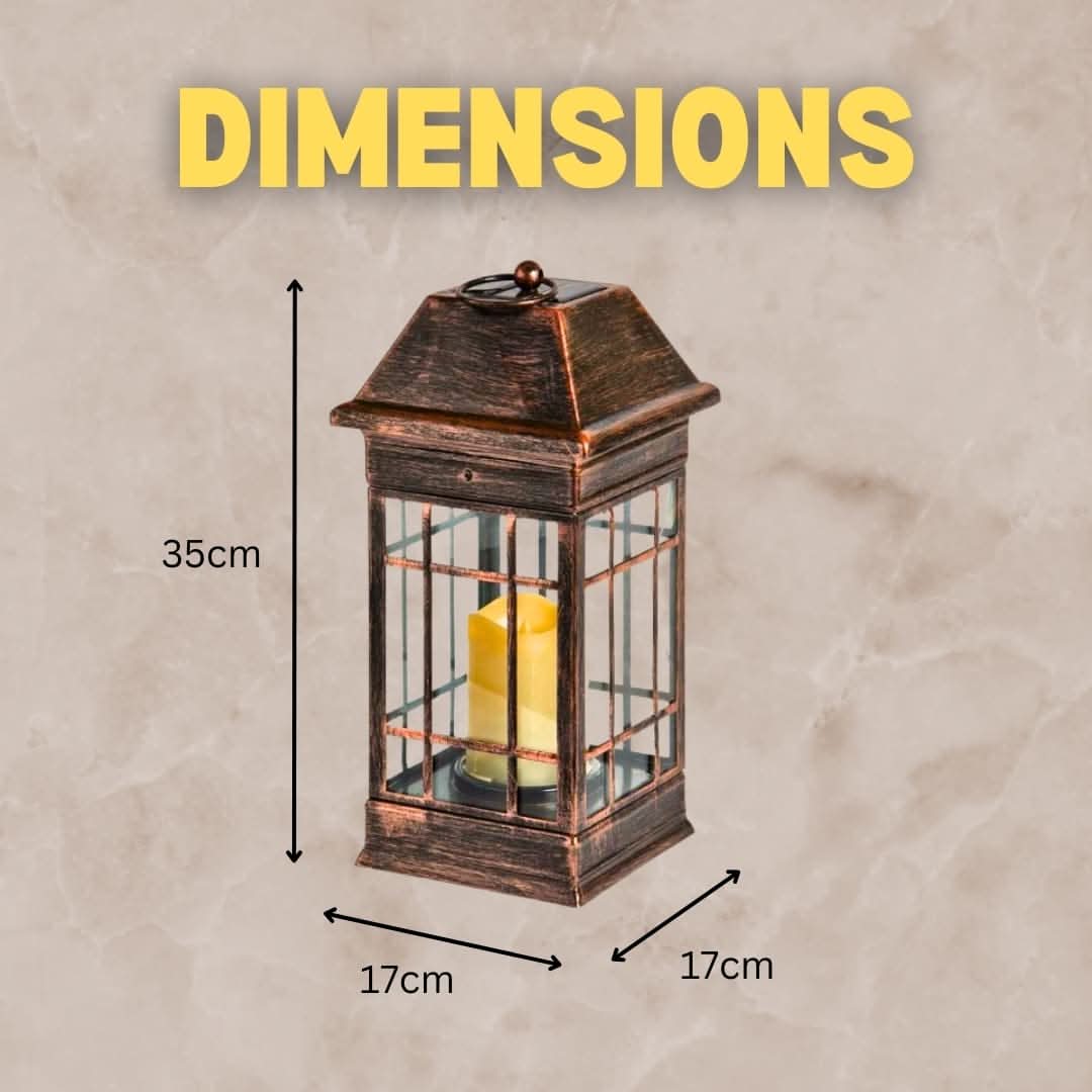 Seville Solar LED Lantern Vintage Waterproof Garden Light