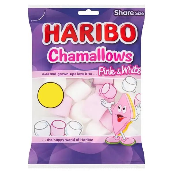 HARIBO Chamallows Marshmallows Pink & White Sharing Bag 140g (Case of 12)