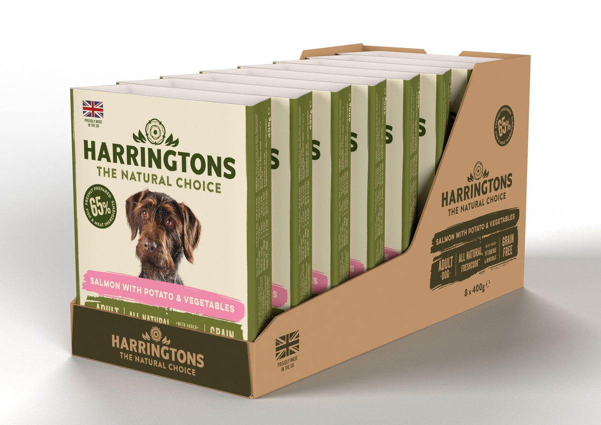Harringtons Wet Salmon and Potato Dog Food Trays 400g - Case of 8
