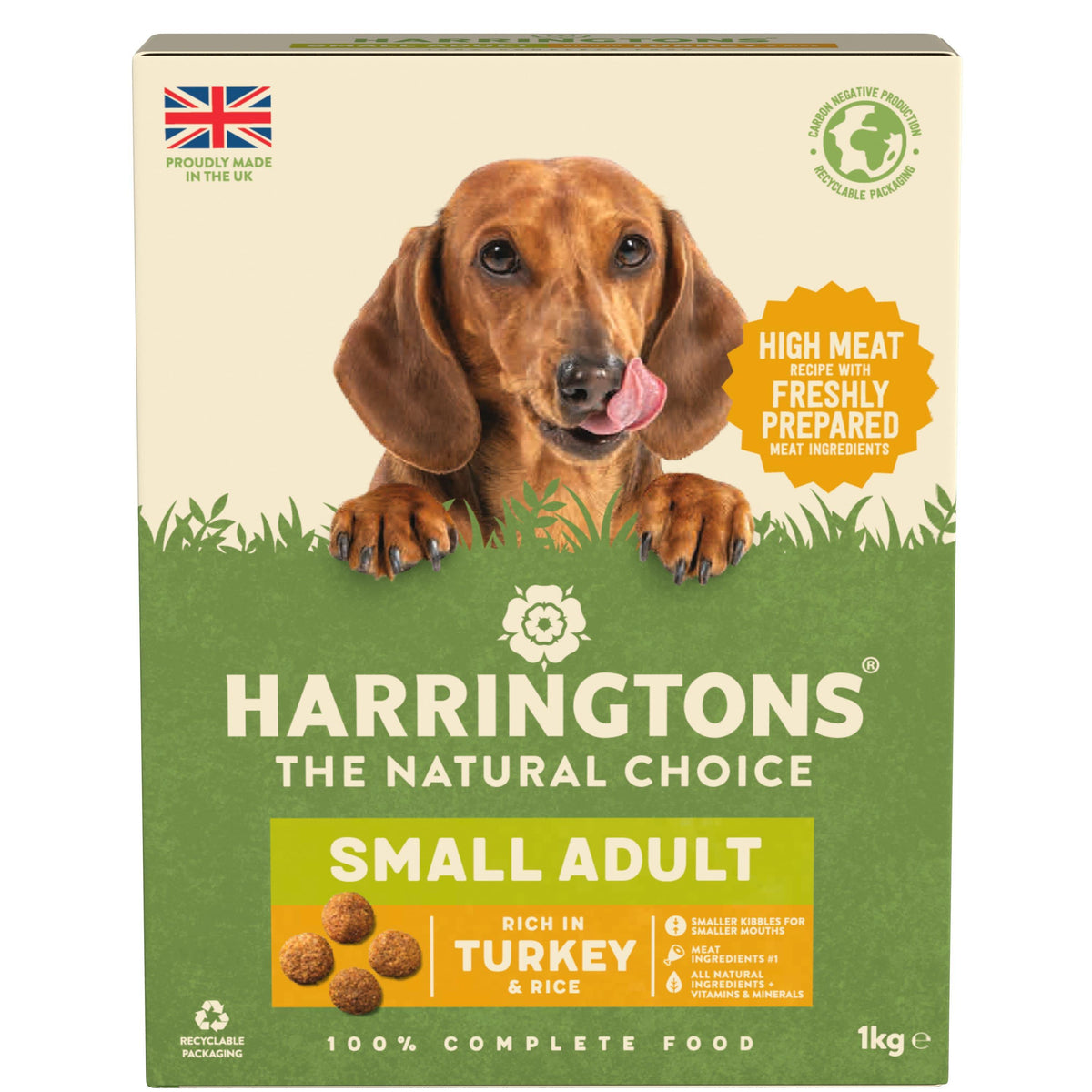 Harringtons Small Dog Adult rich in Turkey and Rice 1kg - Case of 5