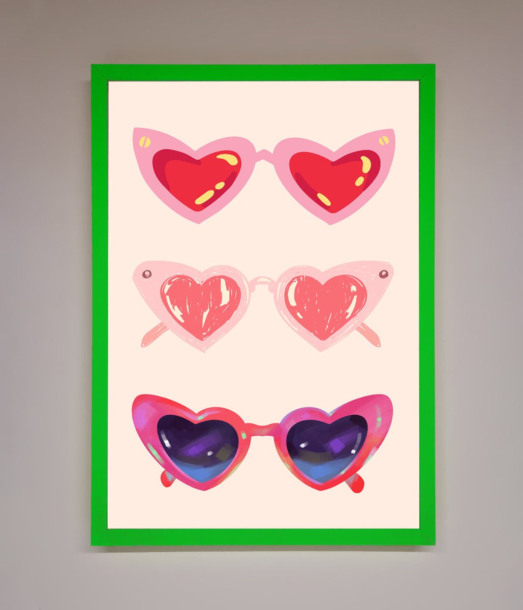 Heart Sunglasses Framed Poster