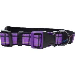 Hem & Boo Check Collar Purple Small