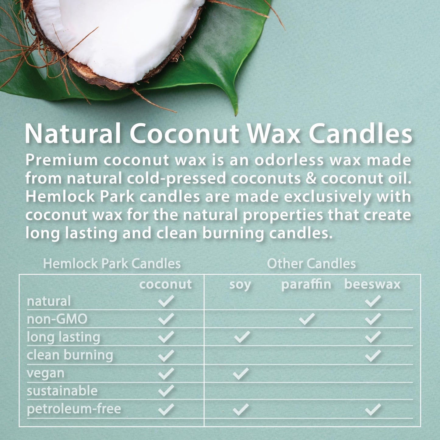 Hemlock Park Wood Wick Candle | Natural Coconut Wax, Frankincense (7.2 oz)