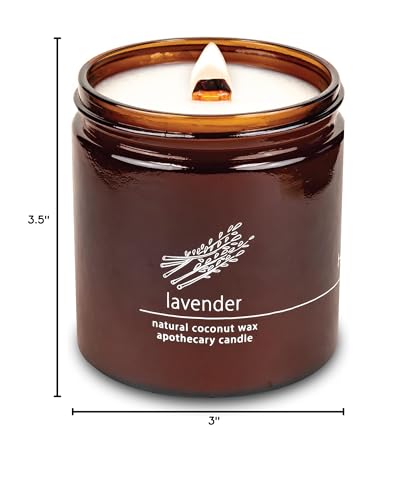 Hemlock Park Crackling Wood Wick Candle β Lavender Coconut Wax, 16 oz
