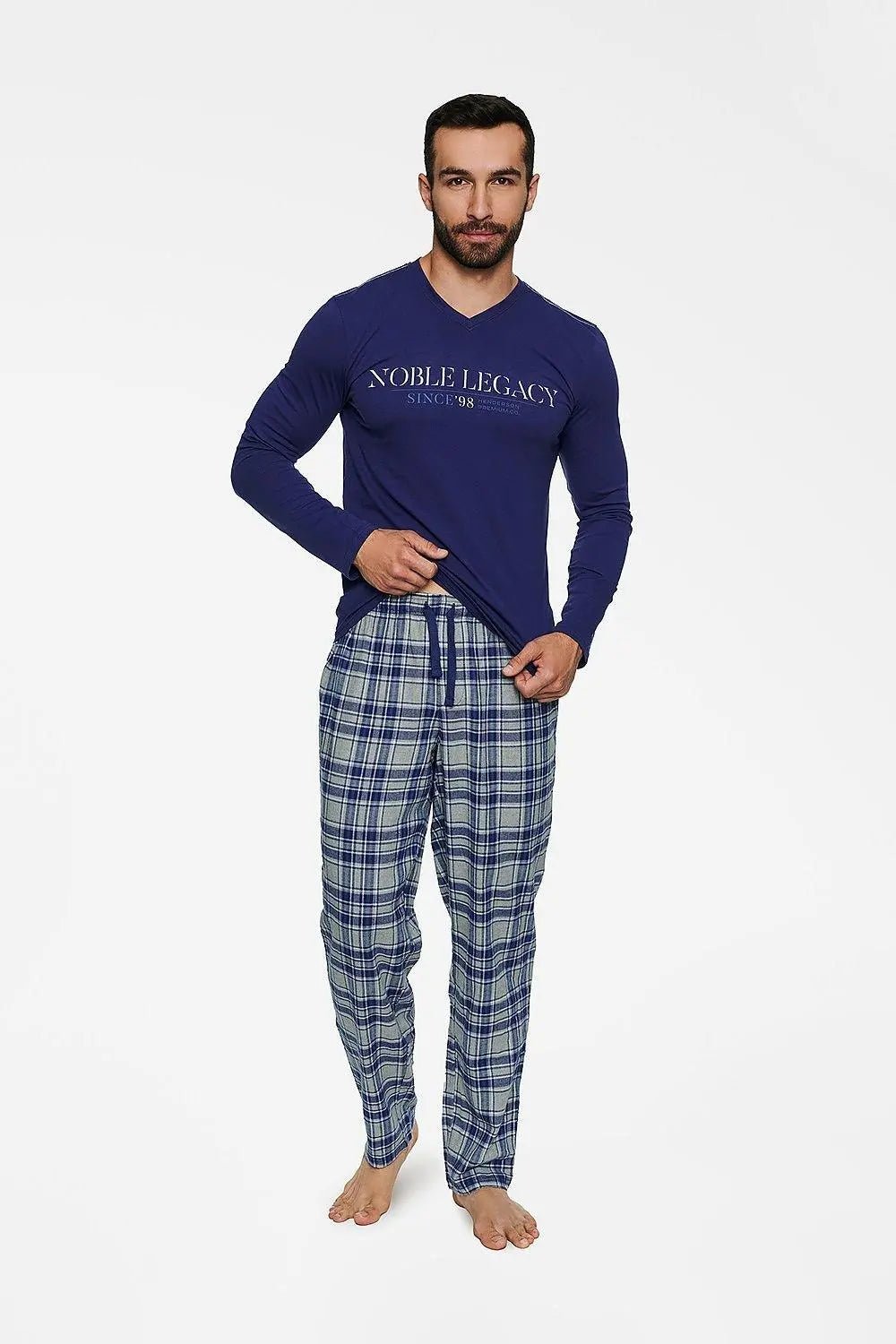 Henderson long-sleeve blouse and long pants men's pajamas
