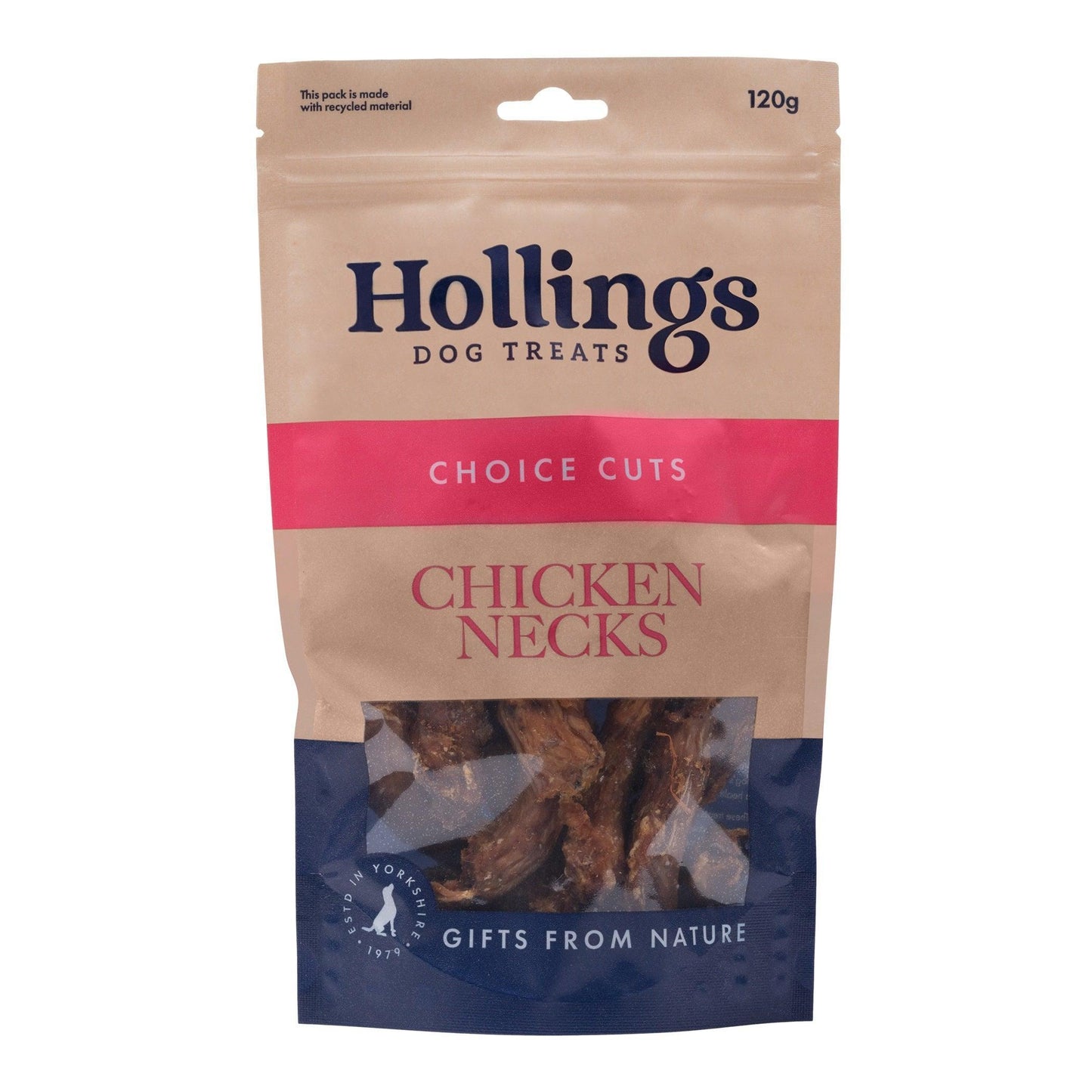 Hollings 100% Natural Chicken Necks 120g - Case of 8