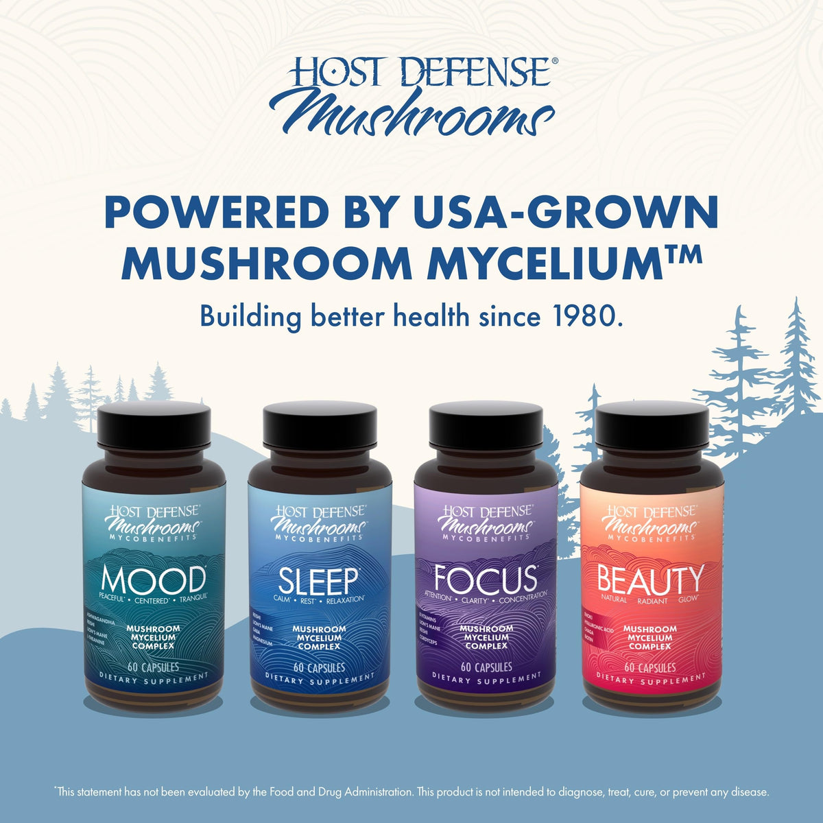 Host Defense MycoBenefits Sleep Capsules – Restful Sleep Support with Magnesium, Lion's Mane & GABA (60 Capsules, 30 Servings)