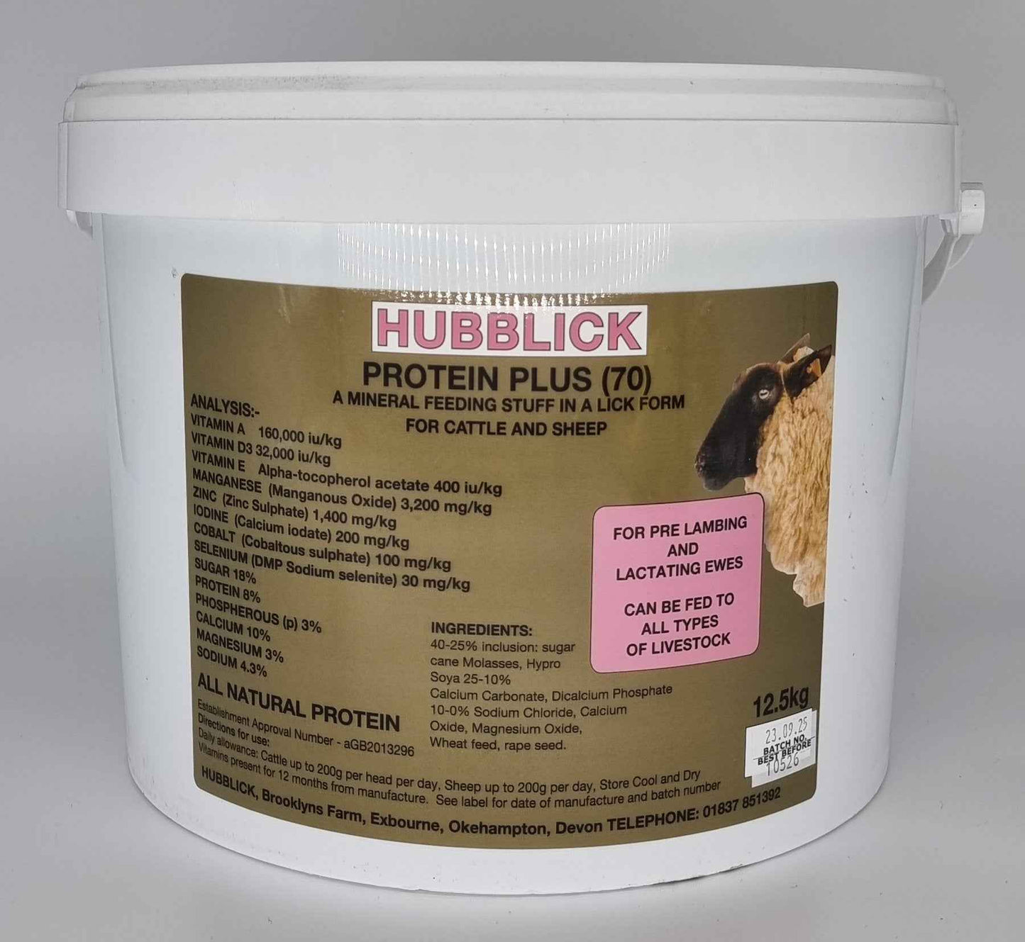 Hubblick Protein Plus Cattle and Sheep Lick 12.5kg