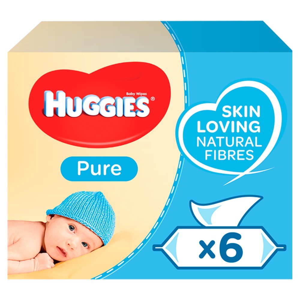 Huggies 48 Pure Baby Wipes PMP (6 Pack Total 288 Wipes)
