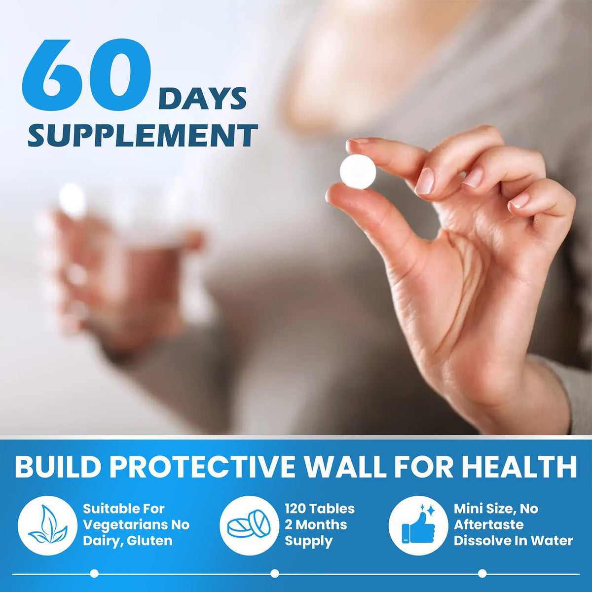Hydrogen Water Tablets with Magnesium - 120 Tablets Fast-Dissolving H2 Molecular Hydrogen Supplements for Brain Health, Cognitive Function, Energy & Metabolism Support (2 Pack)