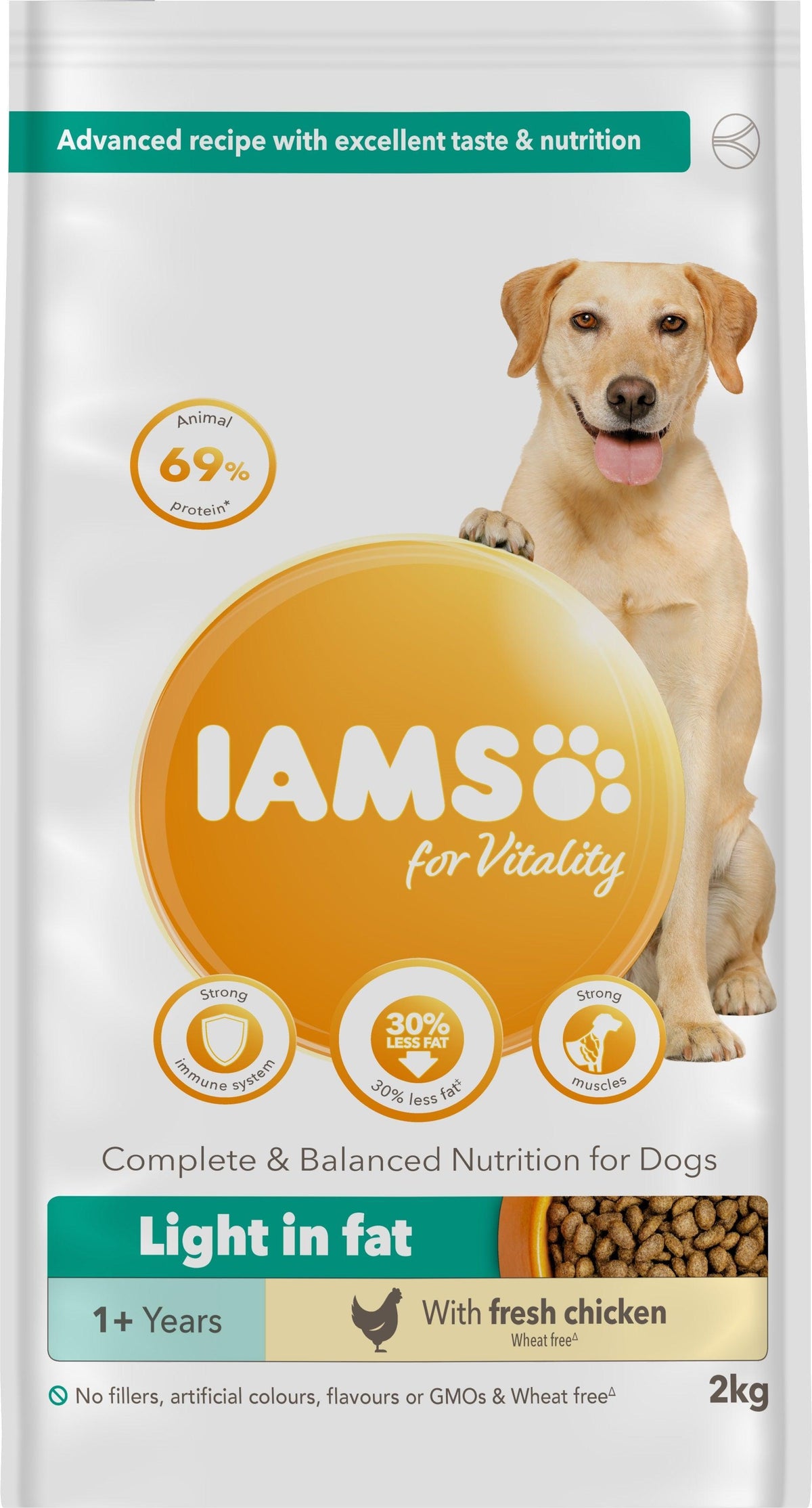 Iams Dog Adult Light in Fat Chicken 2kg - Case of 2