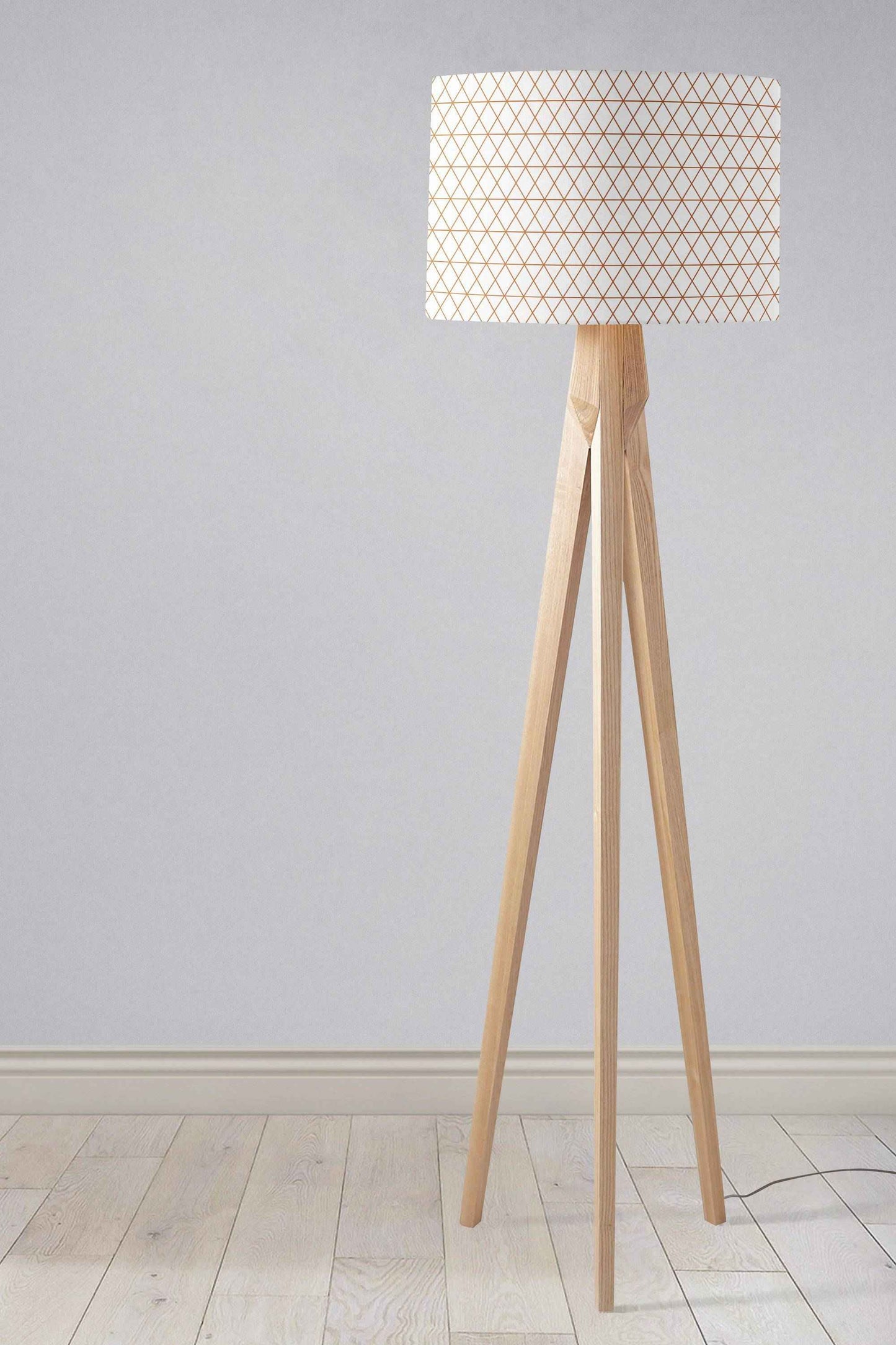 White with Copper Lines Design Lampshade, Ceiling or Table Lamp Shade
