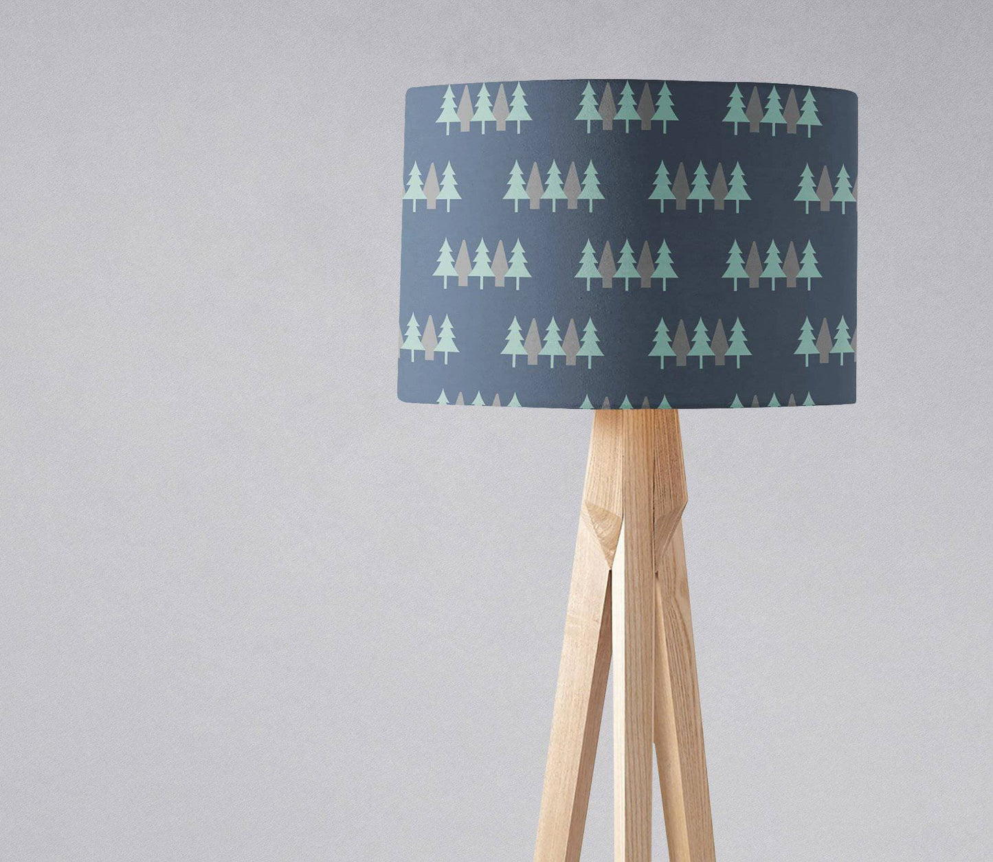 Dark Blue Scandinavian Forest Lampshade, Ceiling or Table Lamp Shade